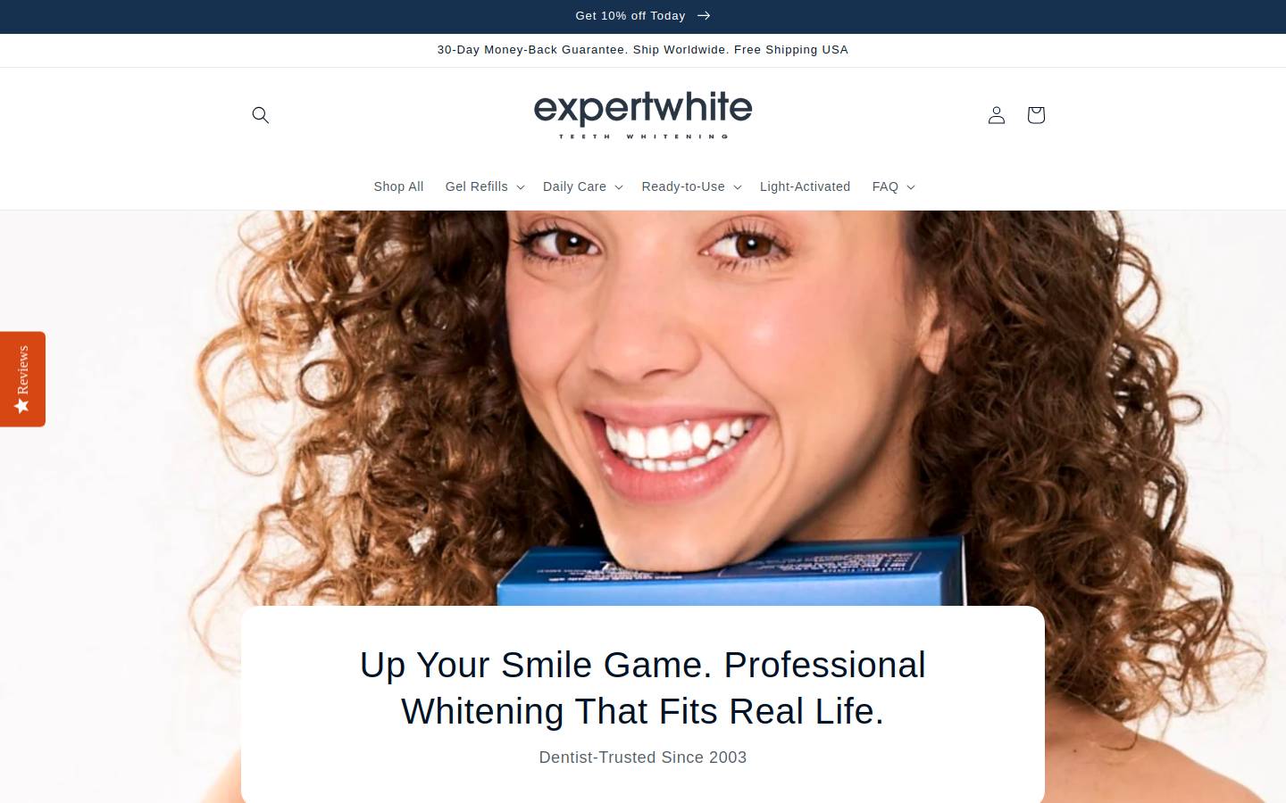 expertwhitening.com homepage screenshot