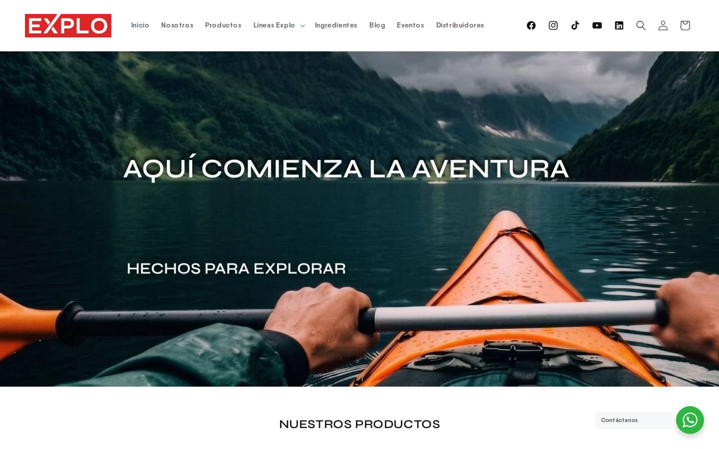 Explo homepage screenshot