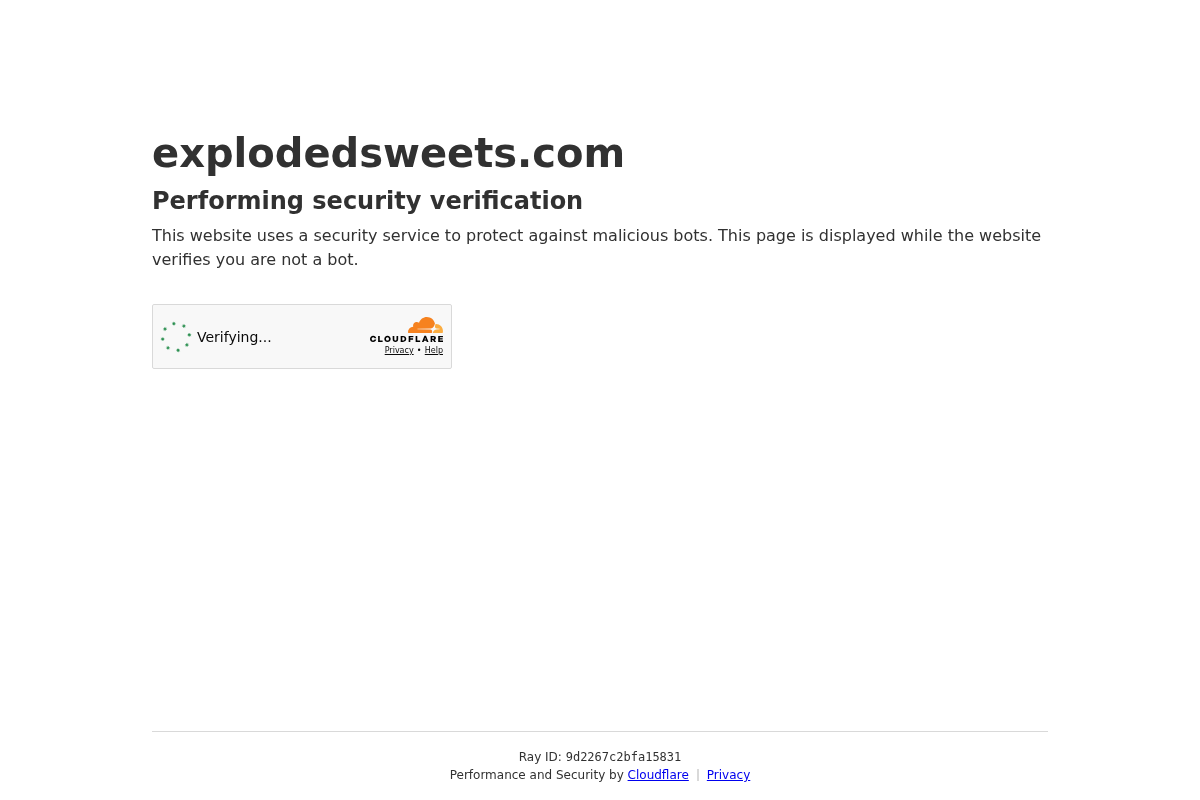 Exploded Sweets homepage screenshot
