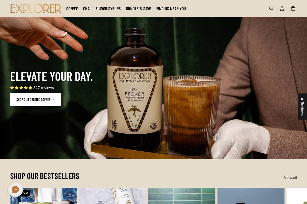 explorercoldbrew.com homepage screenshot