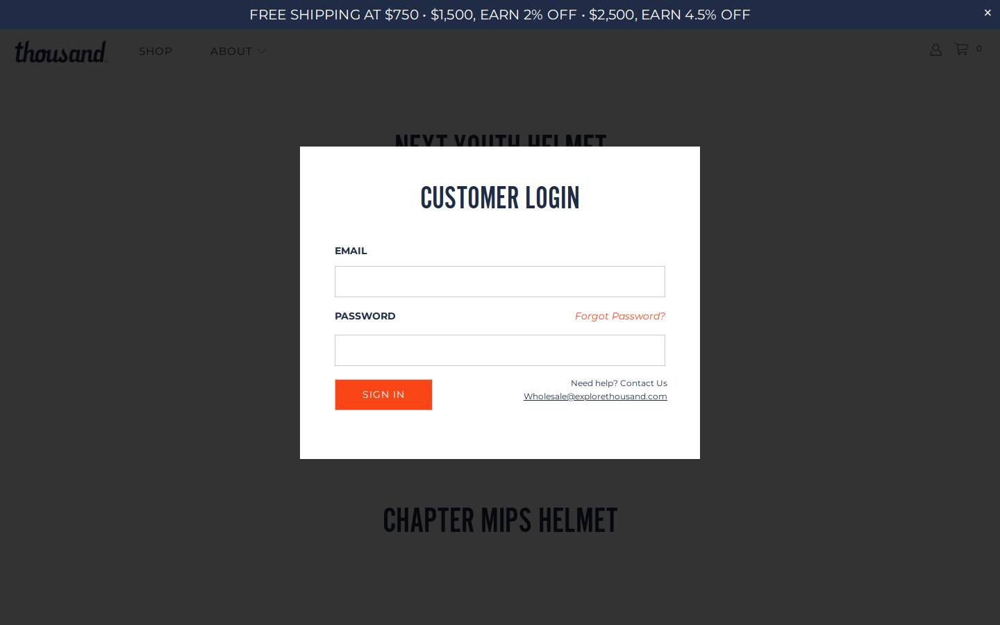 explorethousand-wholesale.com homepage screenshot