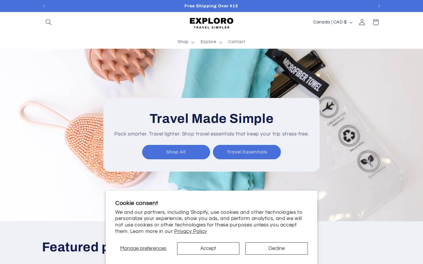 exploro.ca homepage screenshot