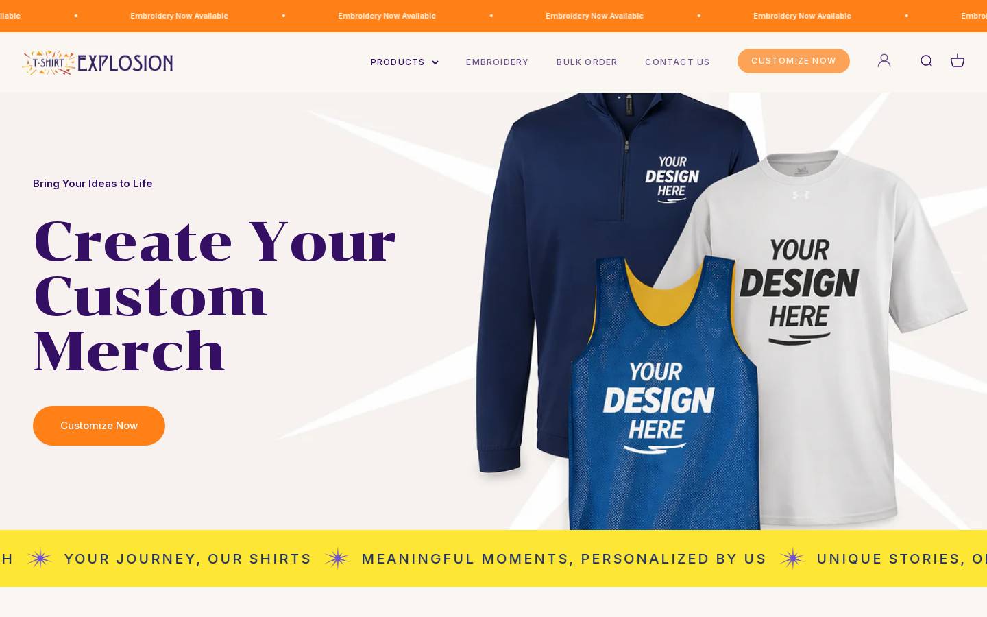 explosiontshirt.com homepage screenshot