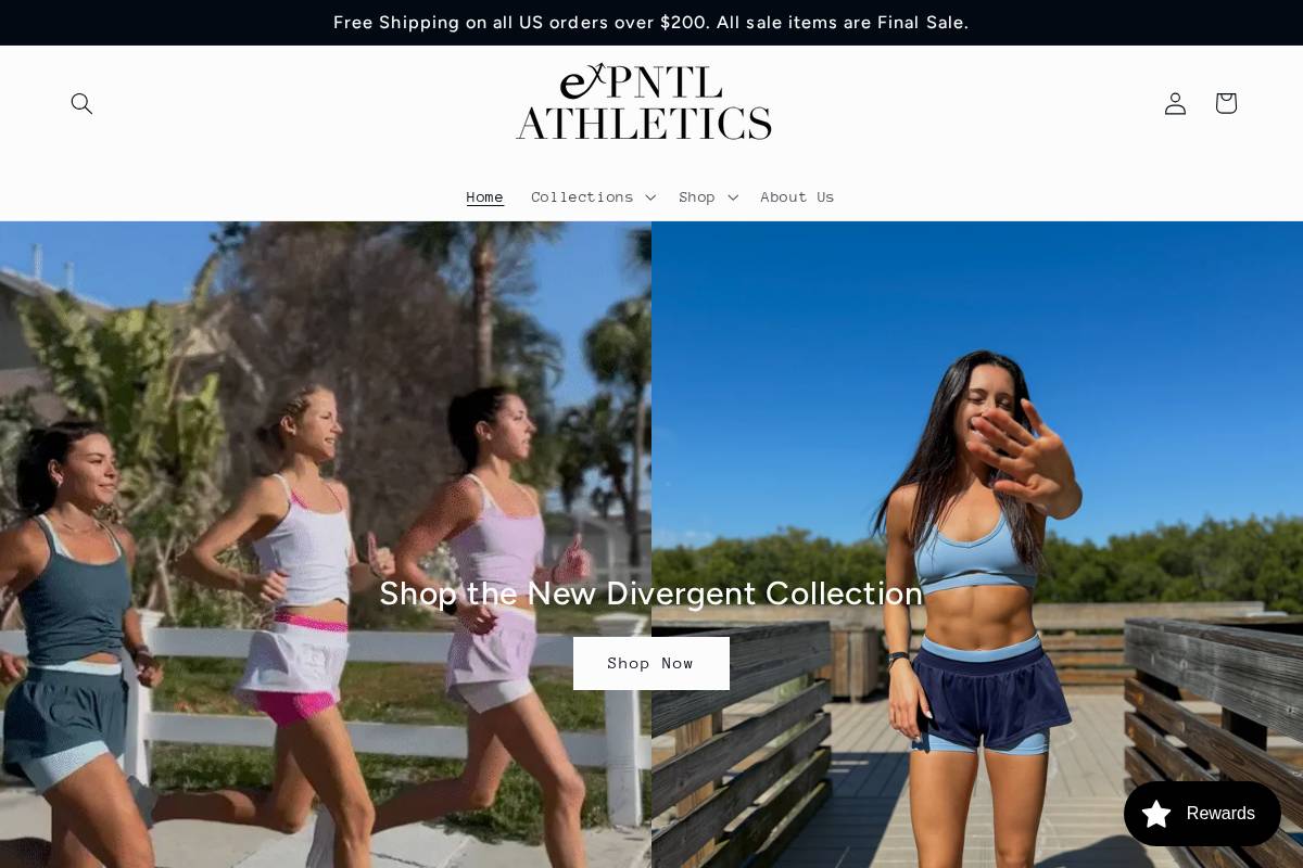 expntlathletics.com homepage screenshot