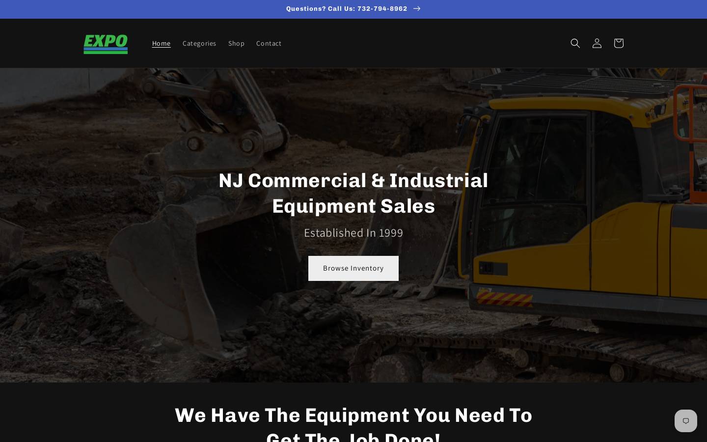 expoequipmentsales.com homepage screenshot