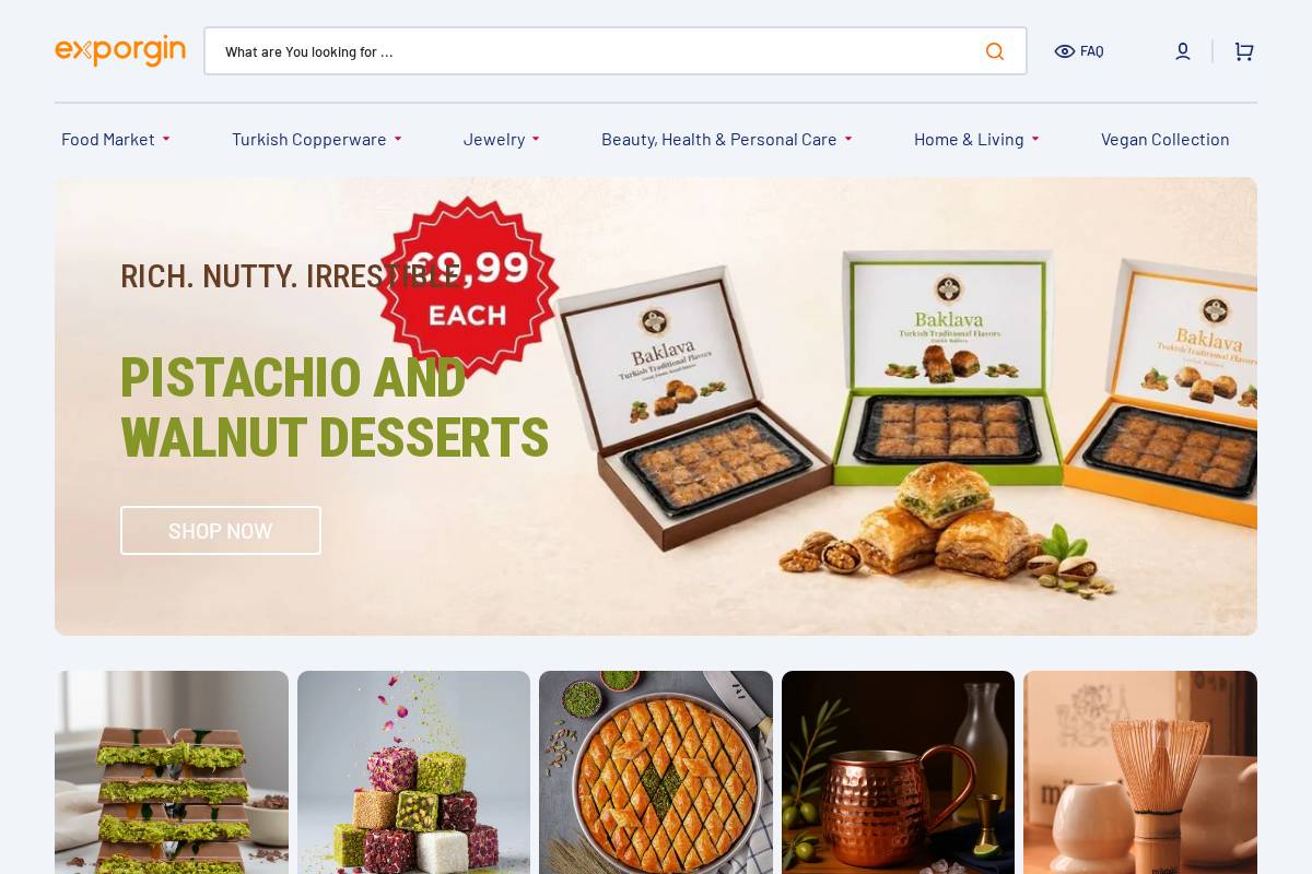 exporgin.com homepage screenshot