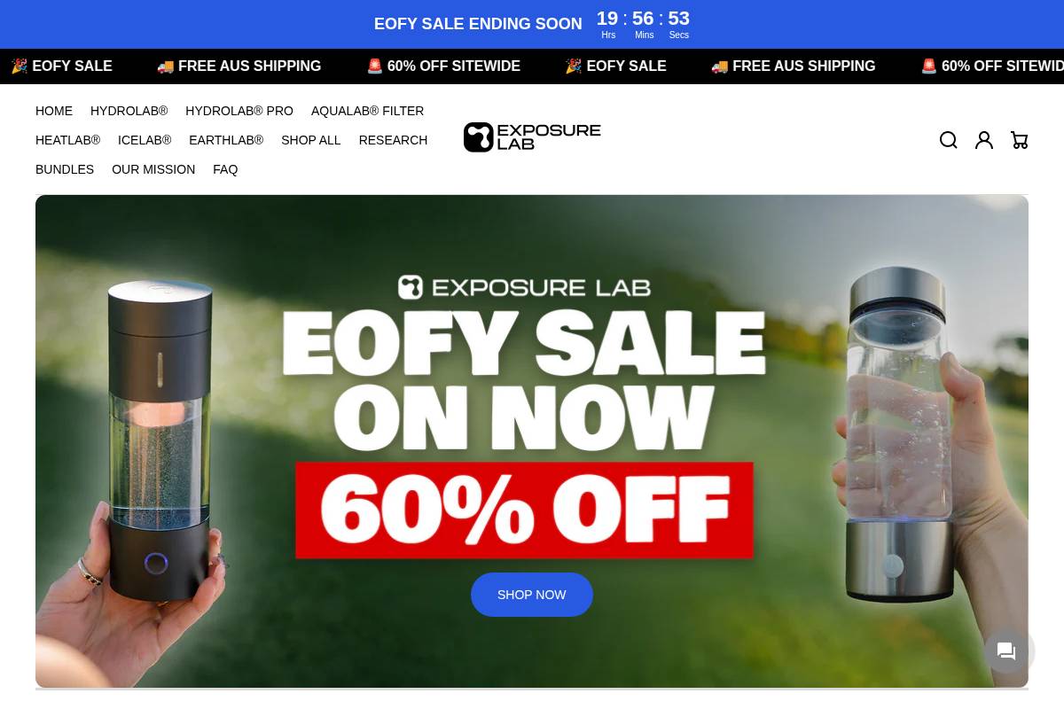 Exposure Lab homepage screenshot