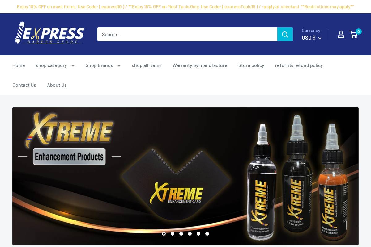 expressbarberstore.com homepage screenshot