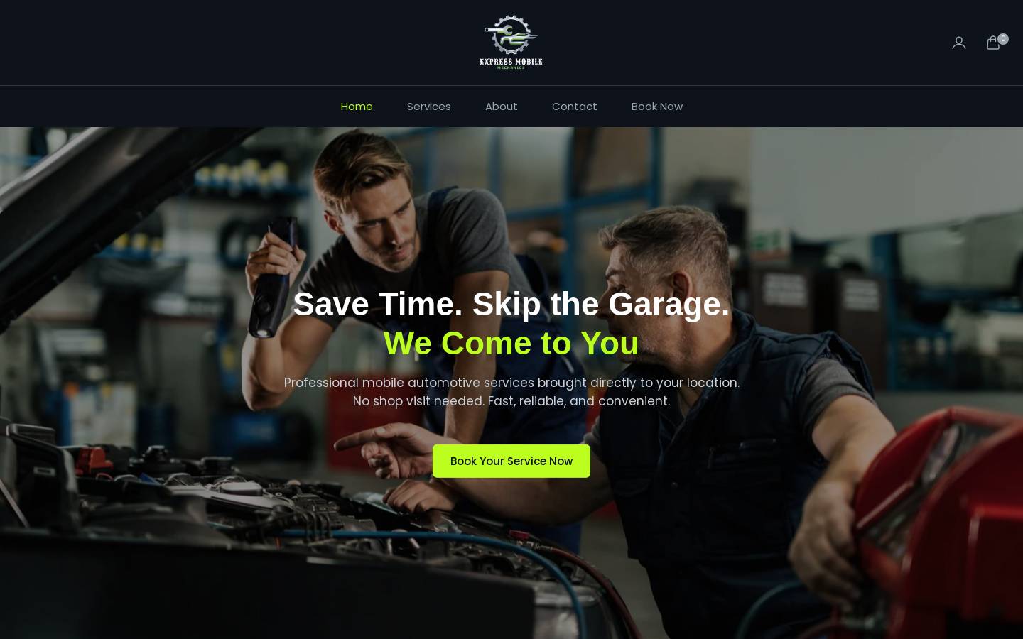 expressmobilemechanics.com homepage screenshot
