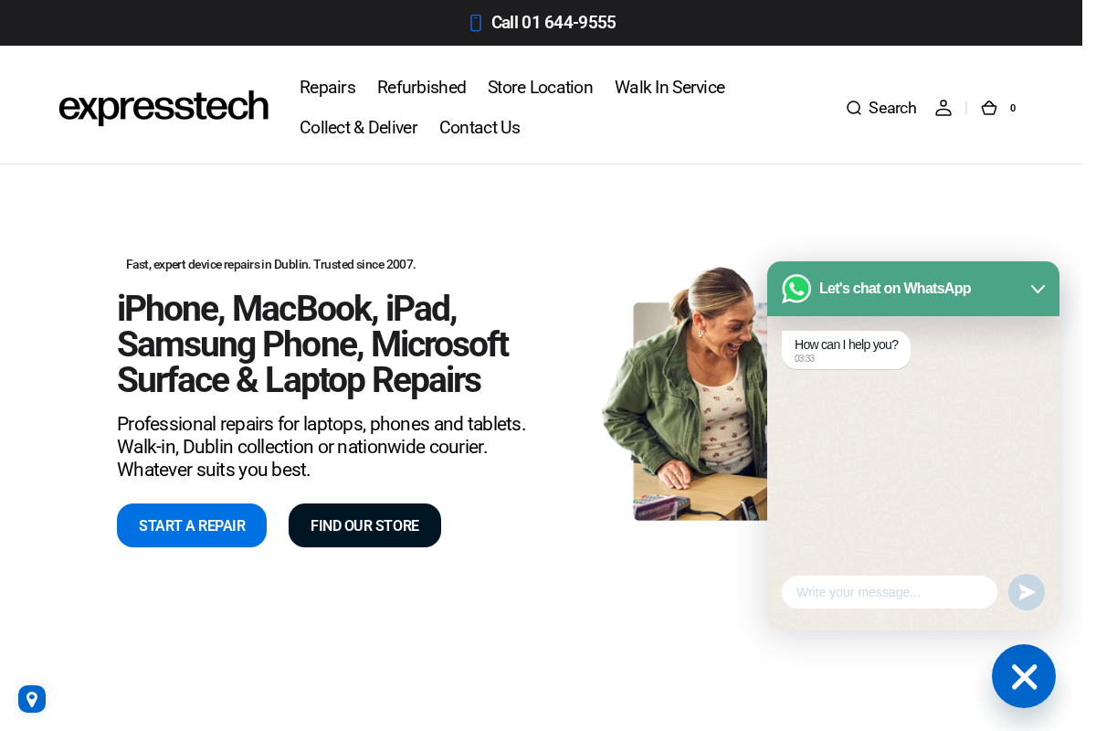 ExpressTech homepage screenshot