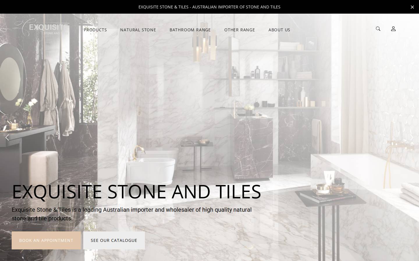 exquisitestoneandtiles.com.au homepage screenshot