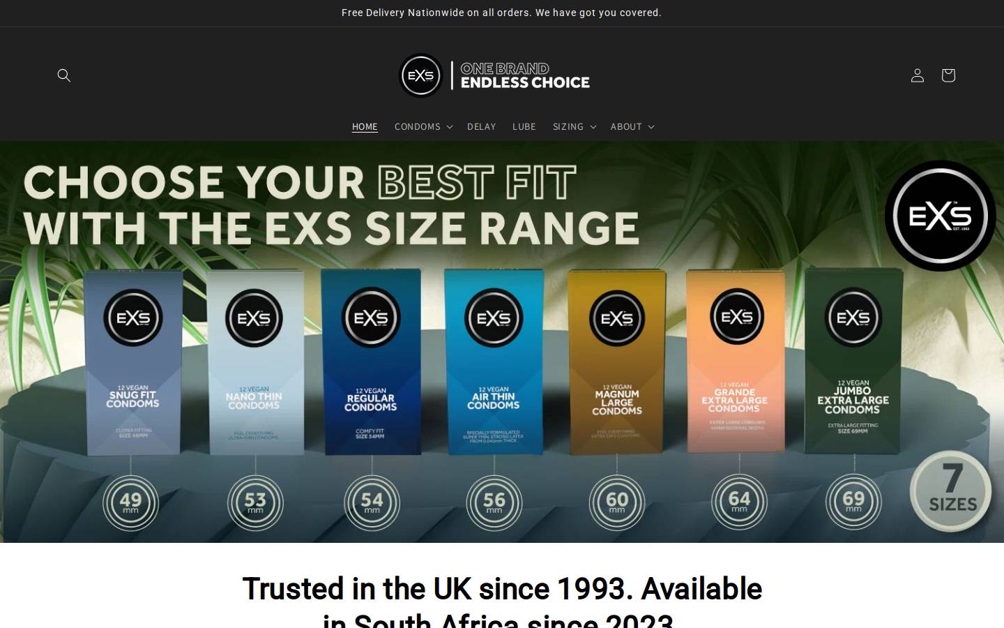 exscondoms.co.za homepage screenshot