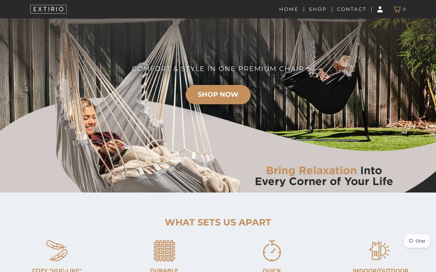 extirio.com homepage screenshot