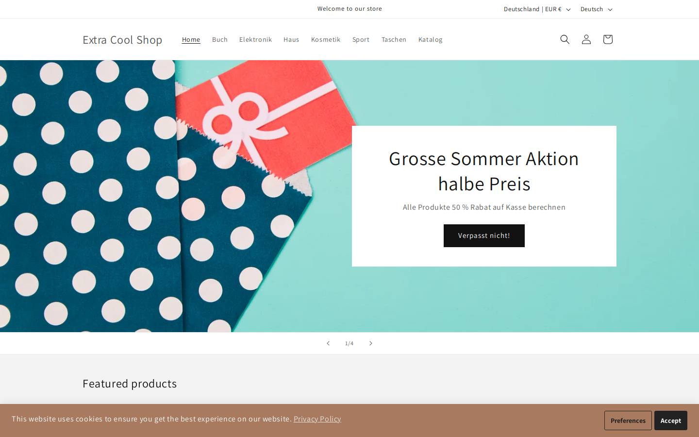 extracoolshop.com homepage screenshot