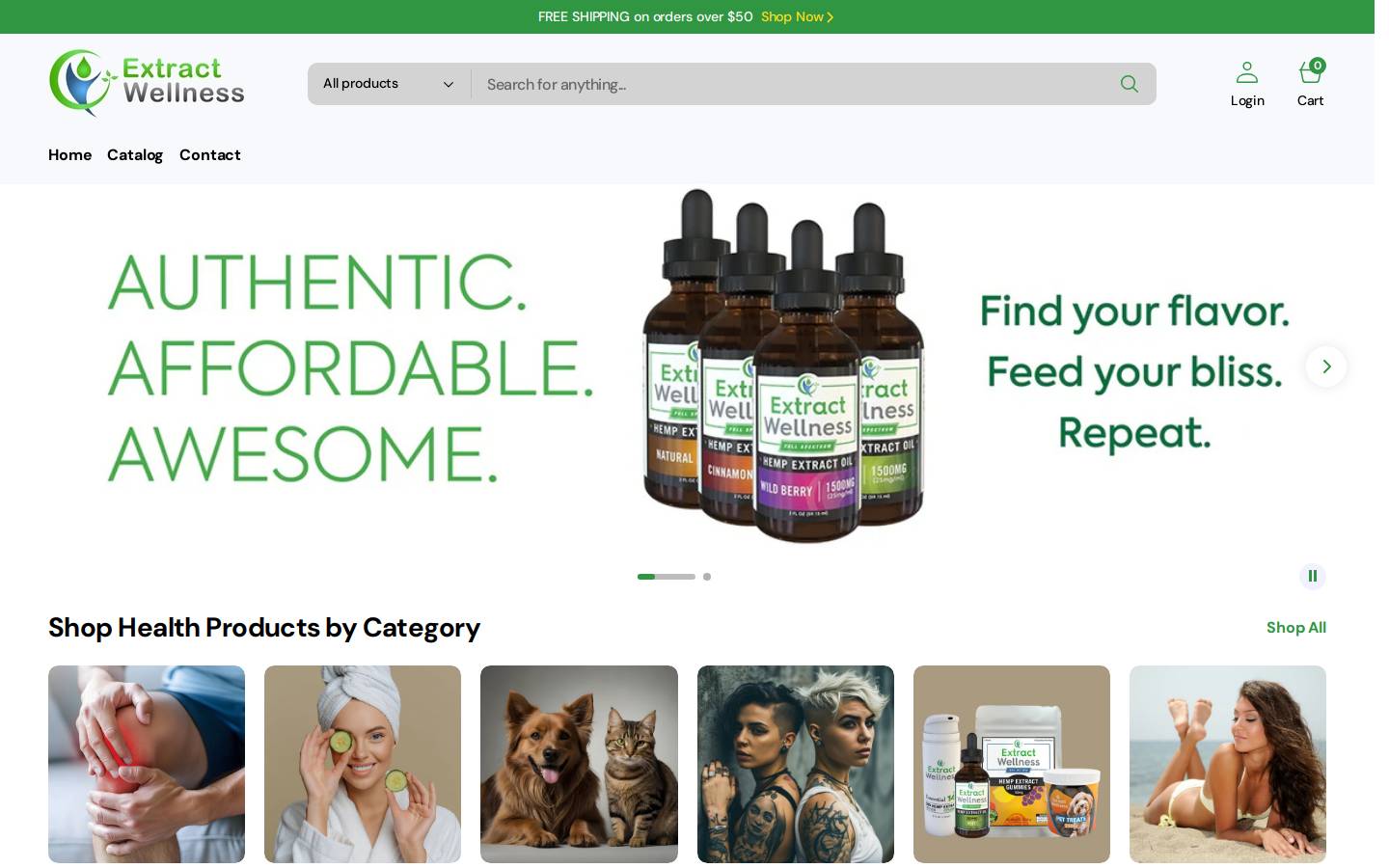 Extract Wellness homepage screenshot