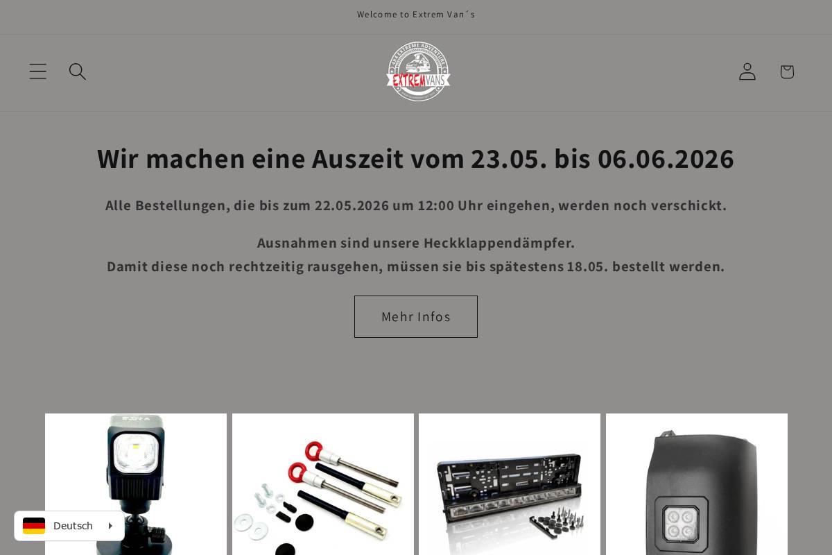 extrem-vans.de homepage screenshot