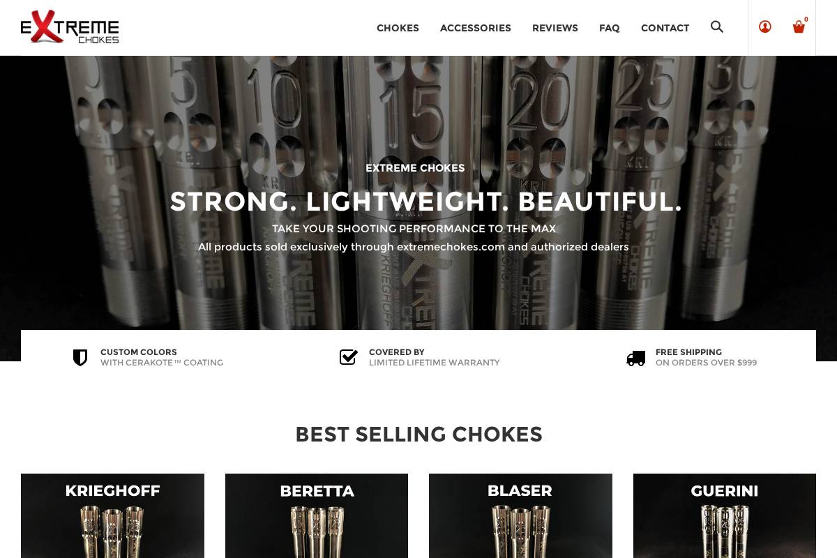 Extreme Chokes homepage screenshot