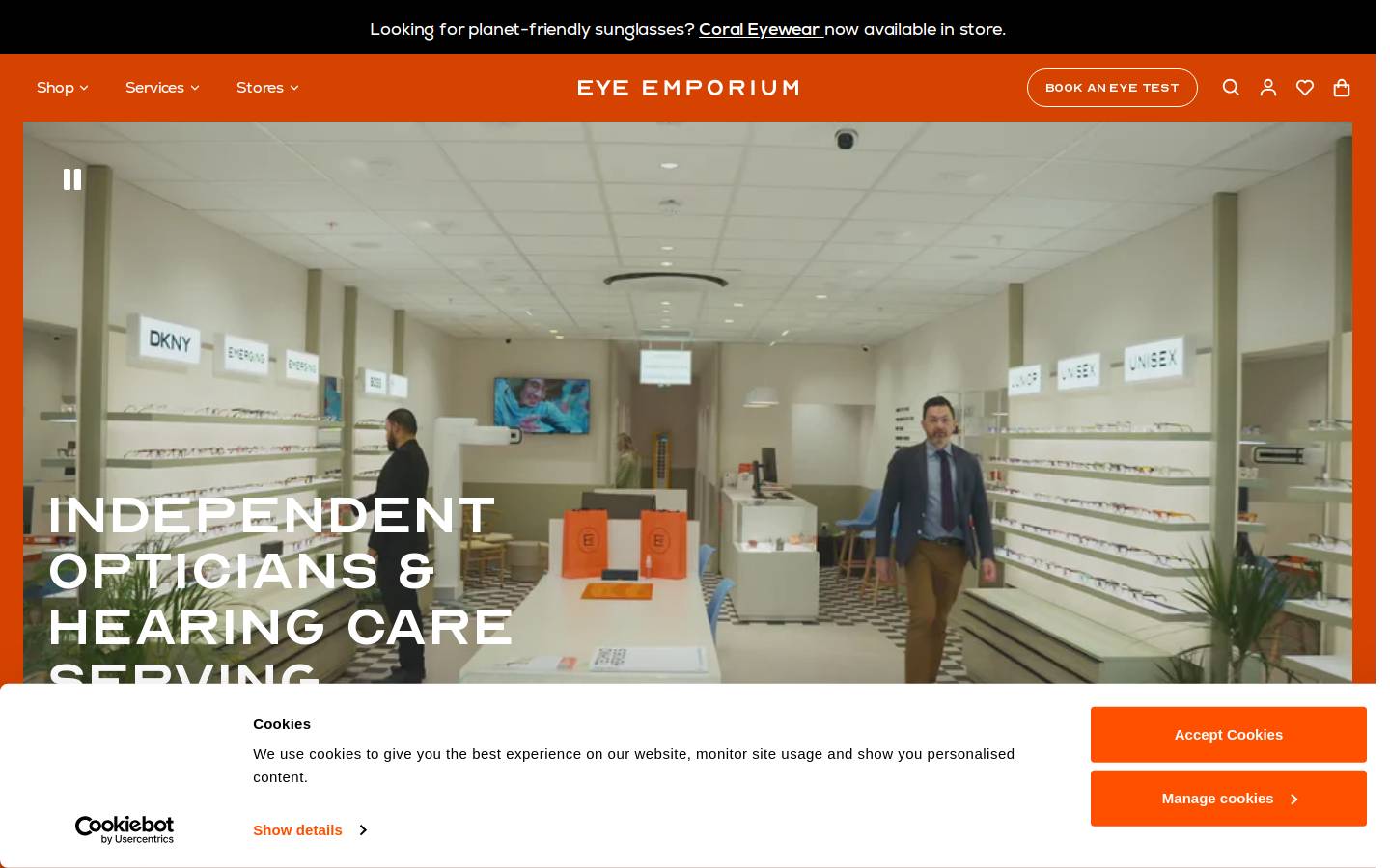 Eye Emporium homepage screenshot