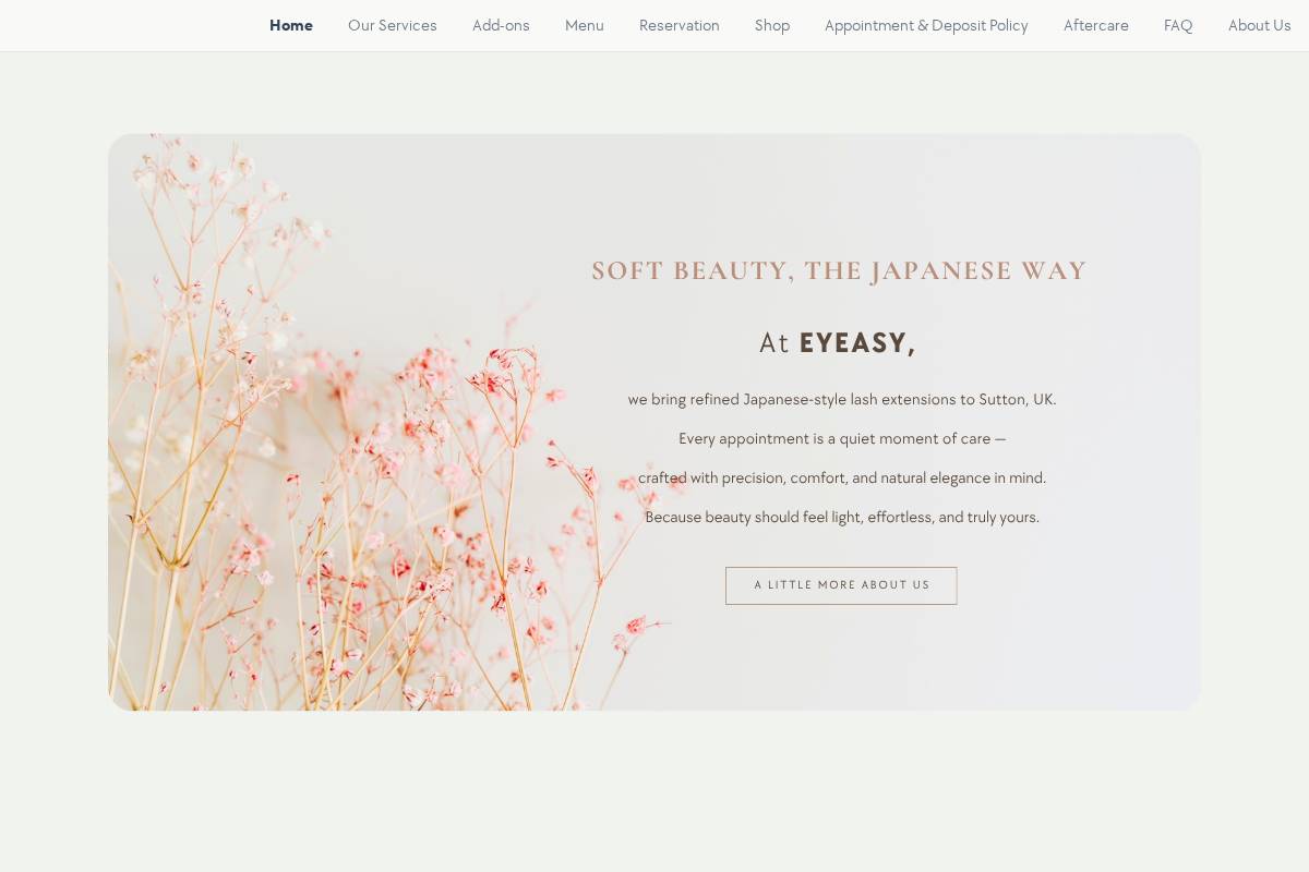 eyeasylash.com homepage screenshot