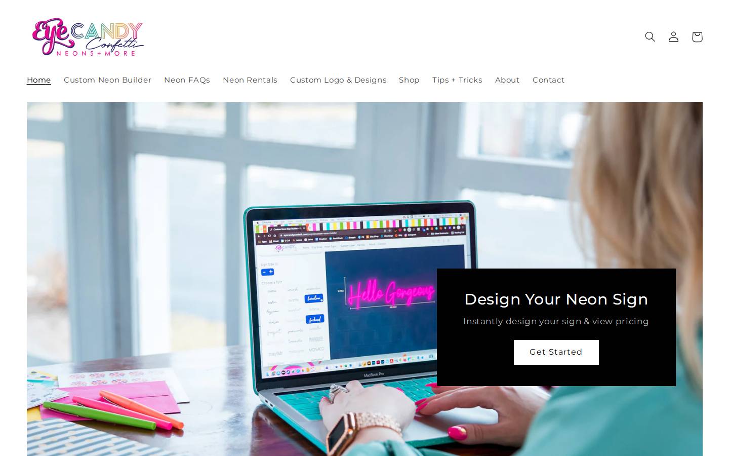 eyecandyconfetti.com homepage screenshot