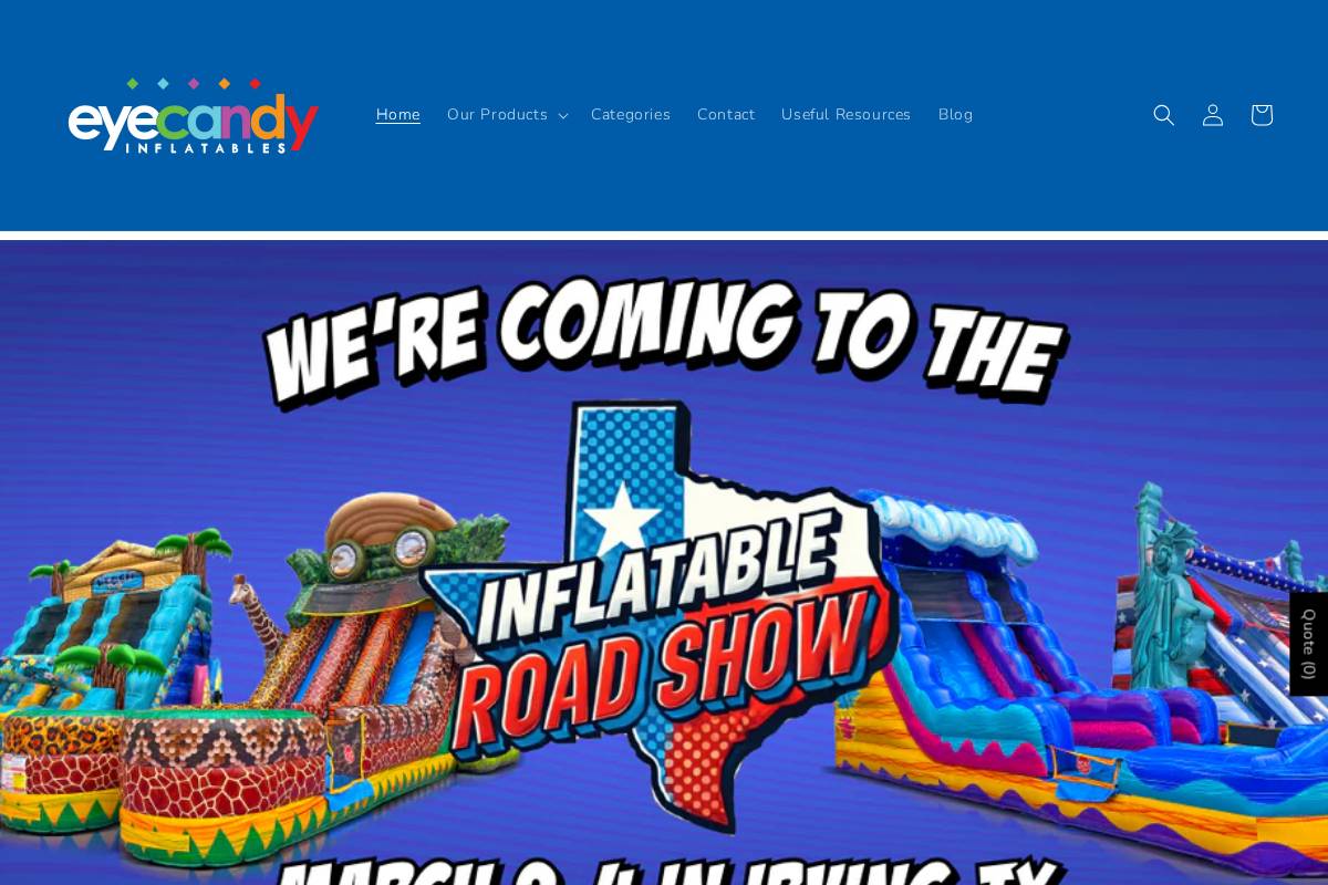 eyecandyinflatables.com homepage screenshot