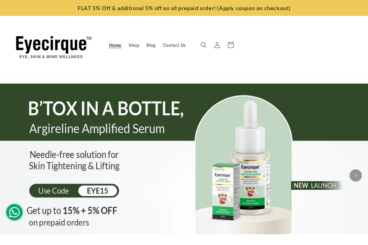 Eyecirque Store homepage screenshot