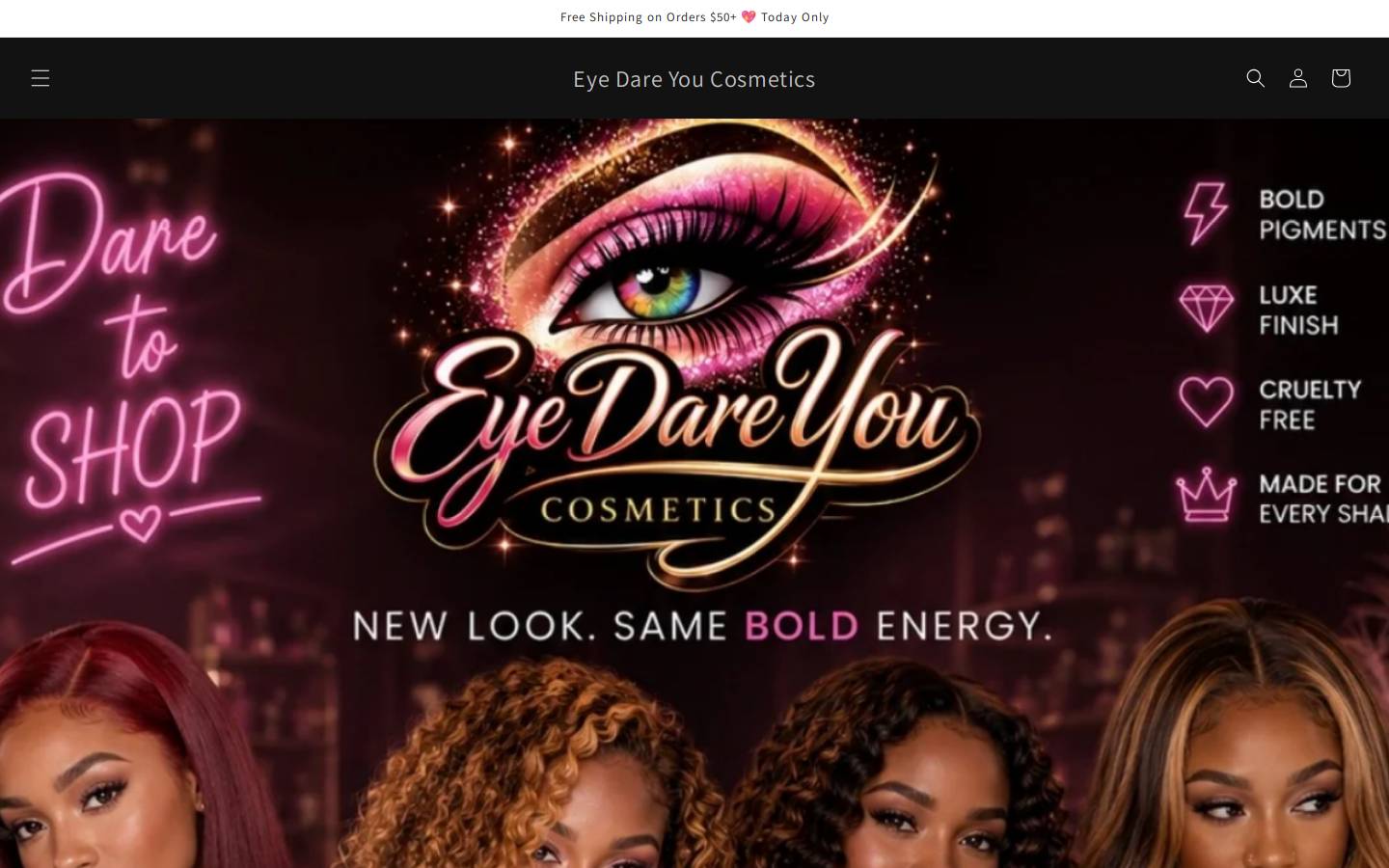 eyedareyoucosmetics.com homepage screenshot