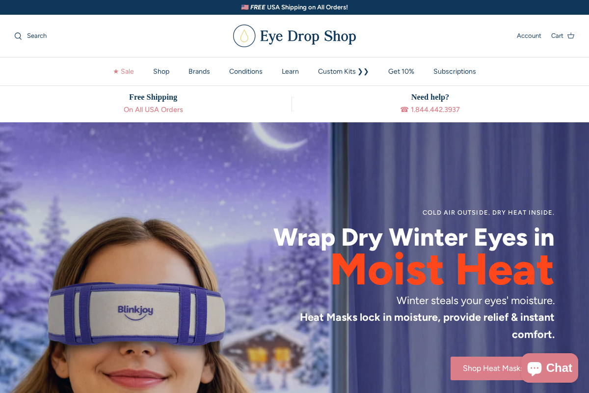 Eyedropshop homepage screenshot