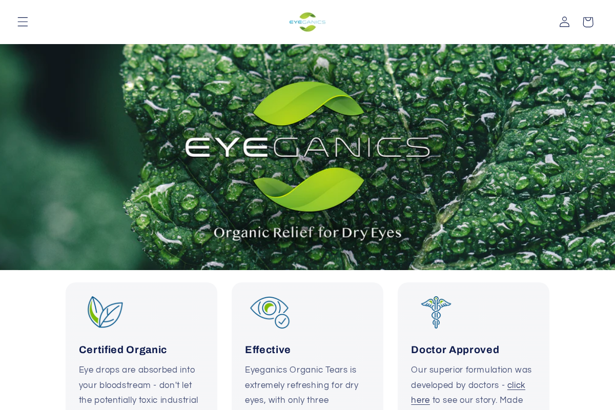 Eyeganics homepage screenshot