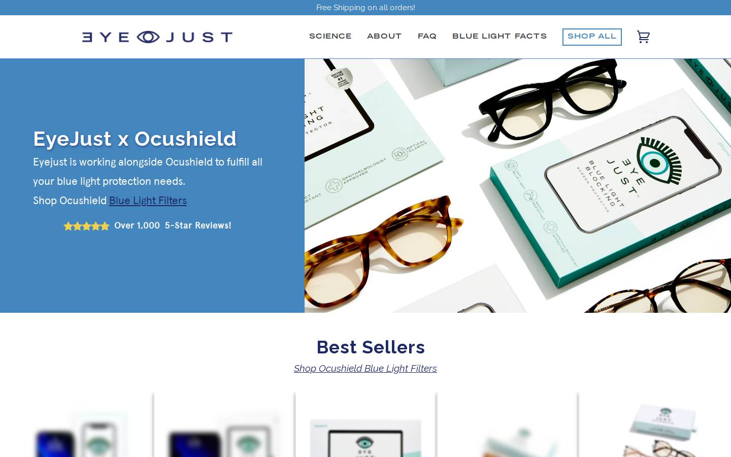 EyeJust homepage screenshot
