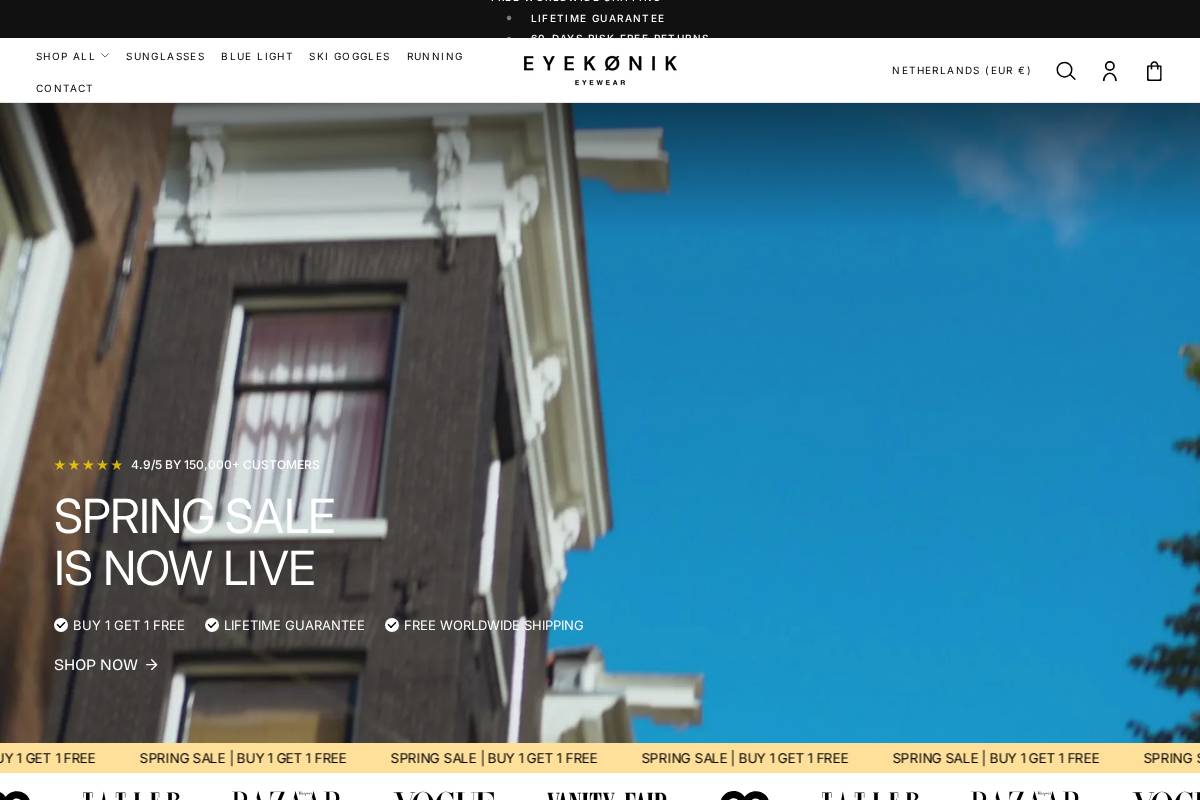 EYEKØNIK homepage screenshot