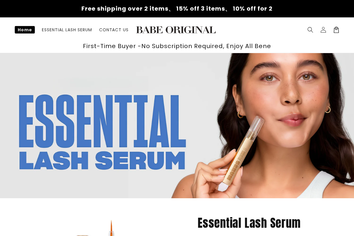 BABE ORIGINAL homepage screenshot