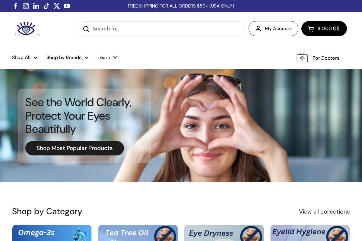 Eye Love homepage screenshot
