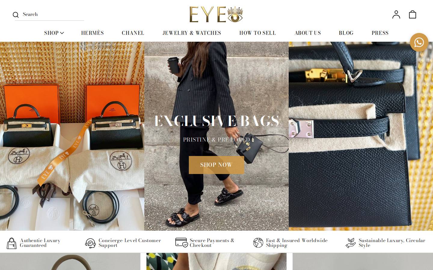 eyeluxuryconcierge.com homepage screenshot