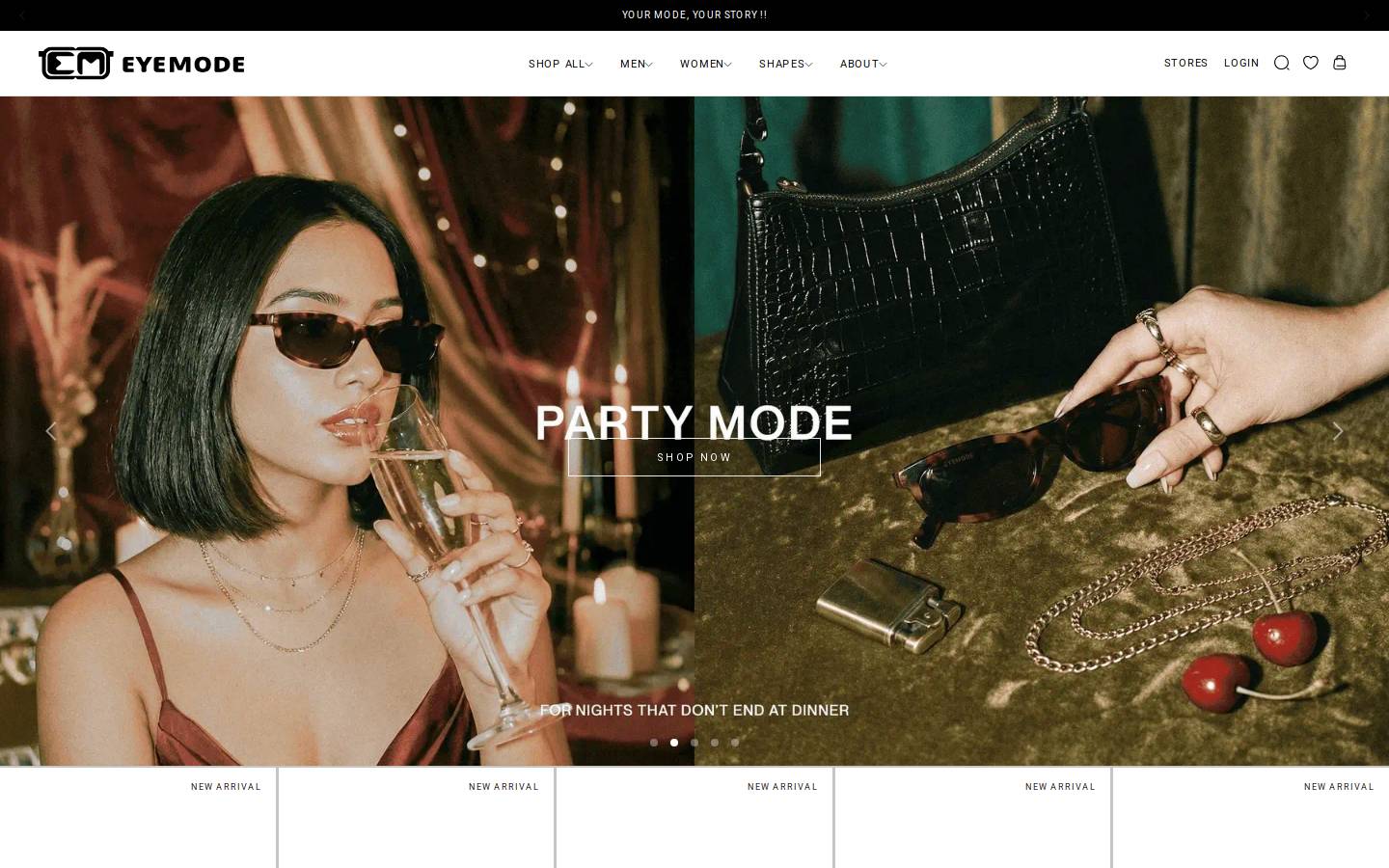 Eyemode homepage screenshot