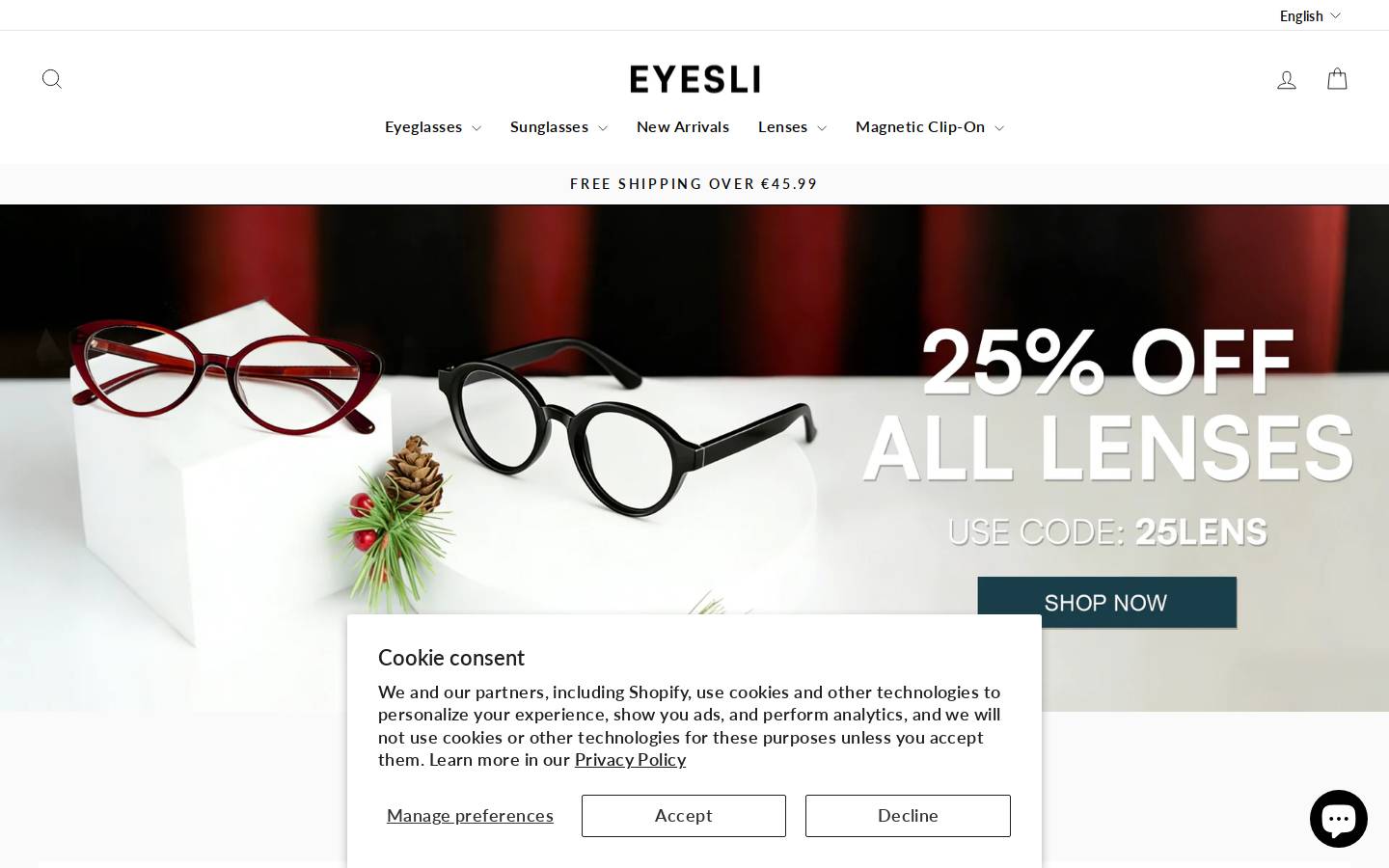 Eyesli homepage screenshot
