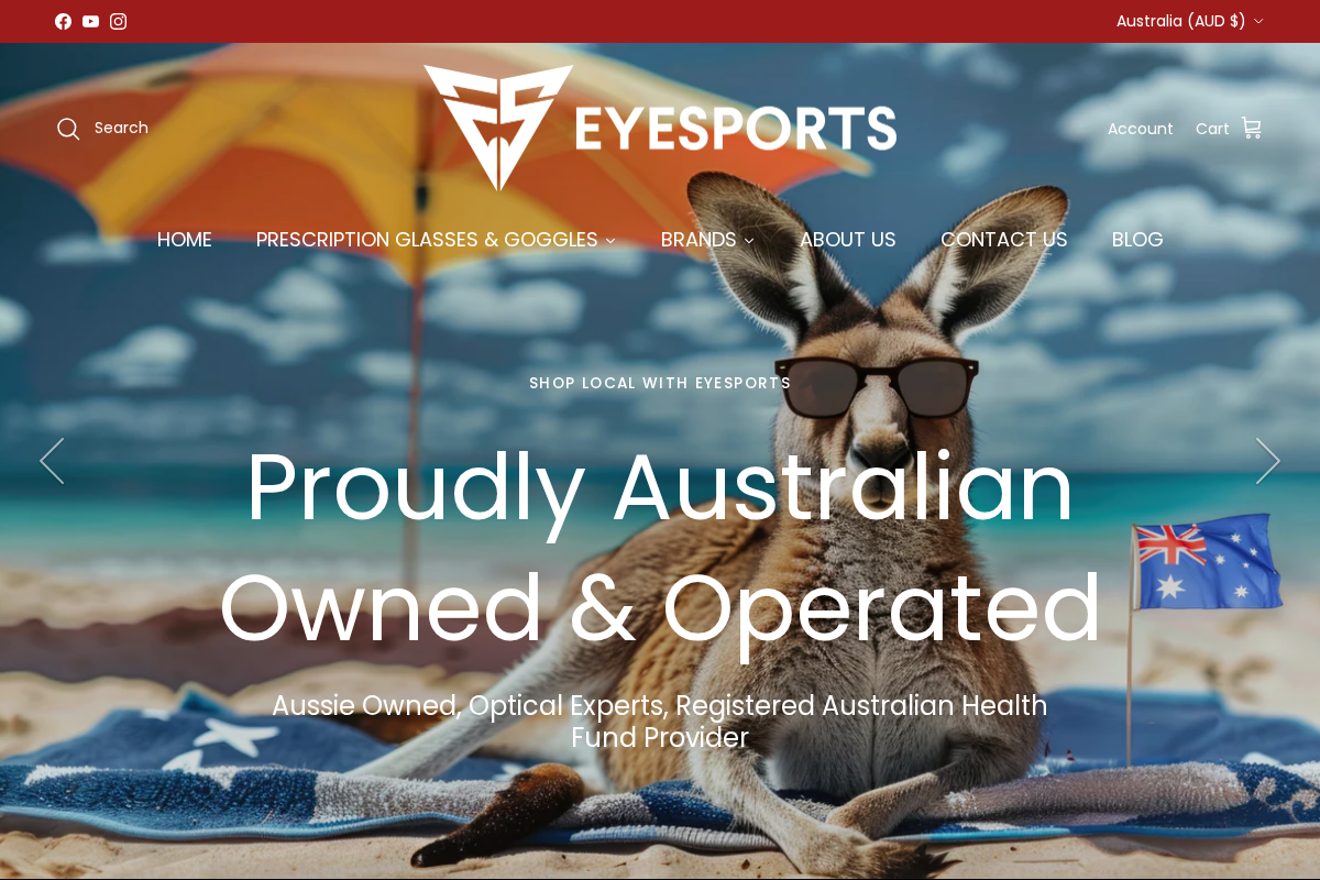 Eyesports® homepage screenshot