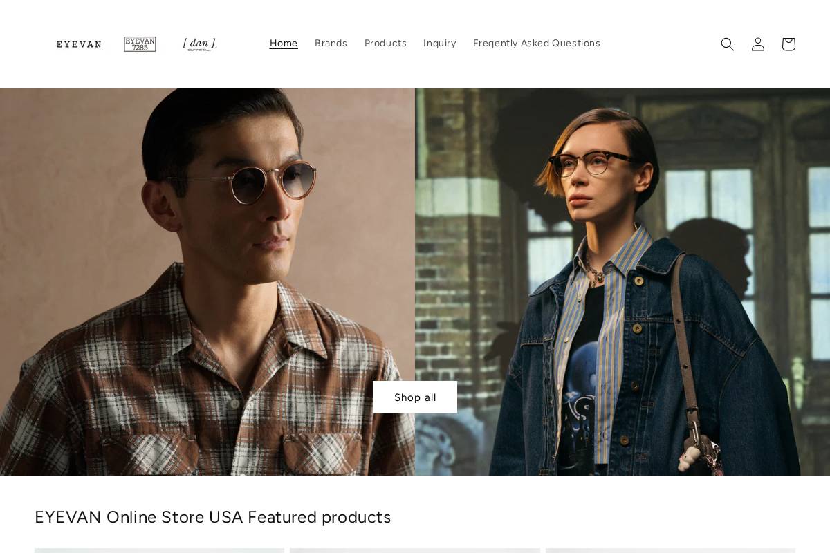 eyevanonlinestoreusa.com homepage screenshot