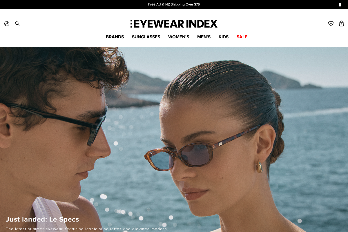 Women’s, Men’s, Kids Sunglasses and Optical Glasses homepage screenshot
