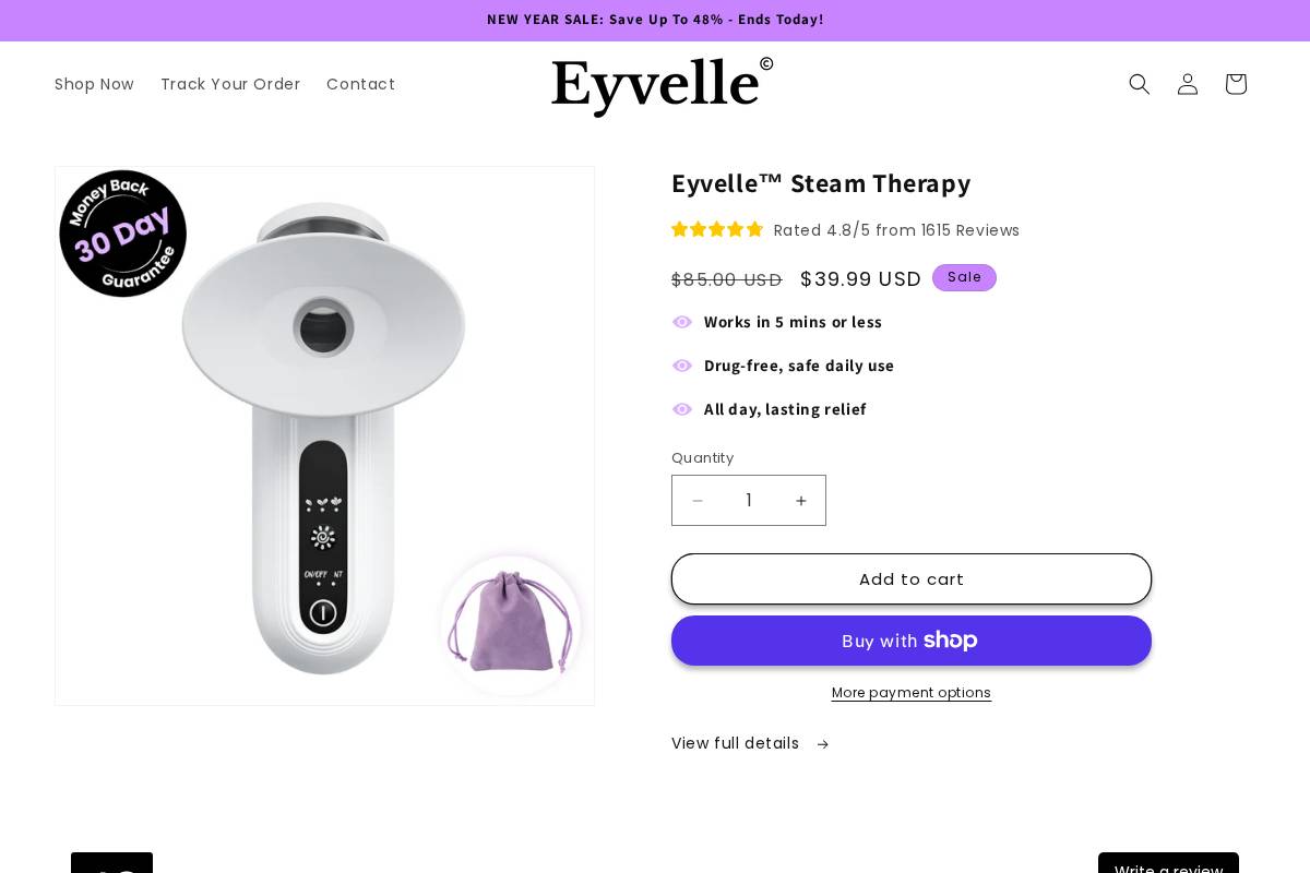 eyvelle.com homepage screenshot