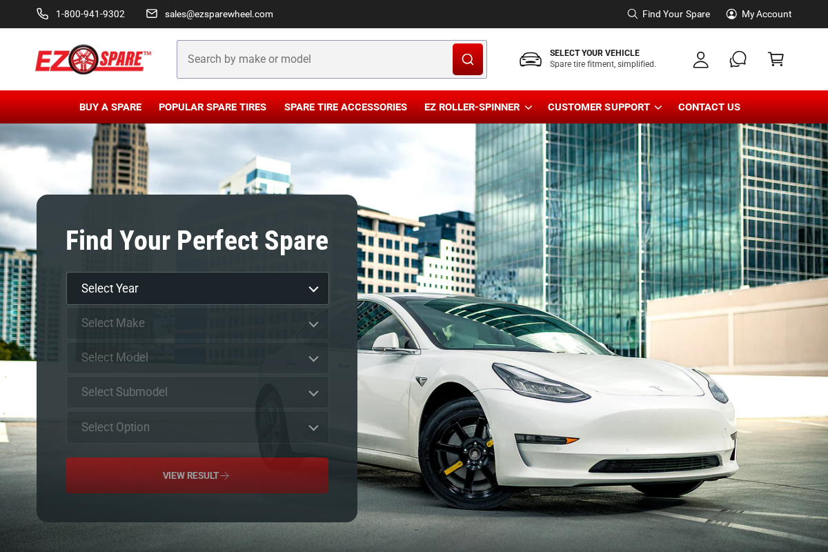 EZ Spare Wheel homepage screenshot