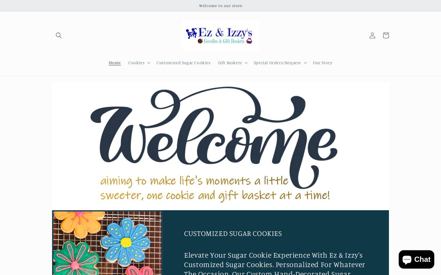 ezandizzys.com homepage screenshot