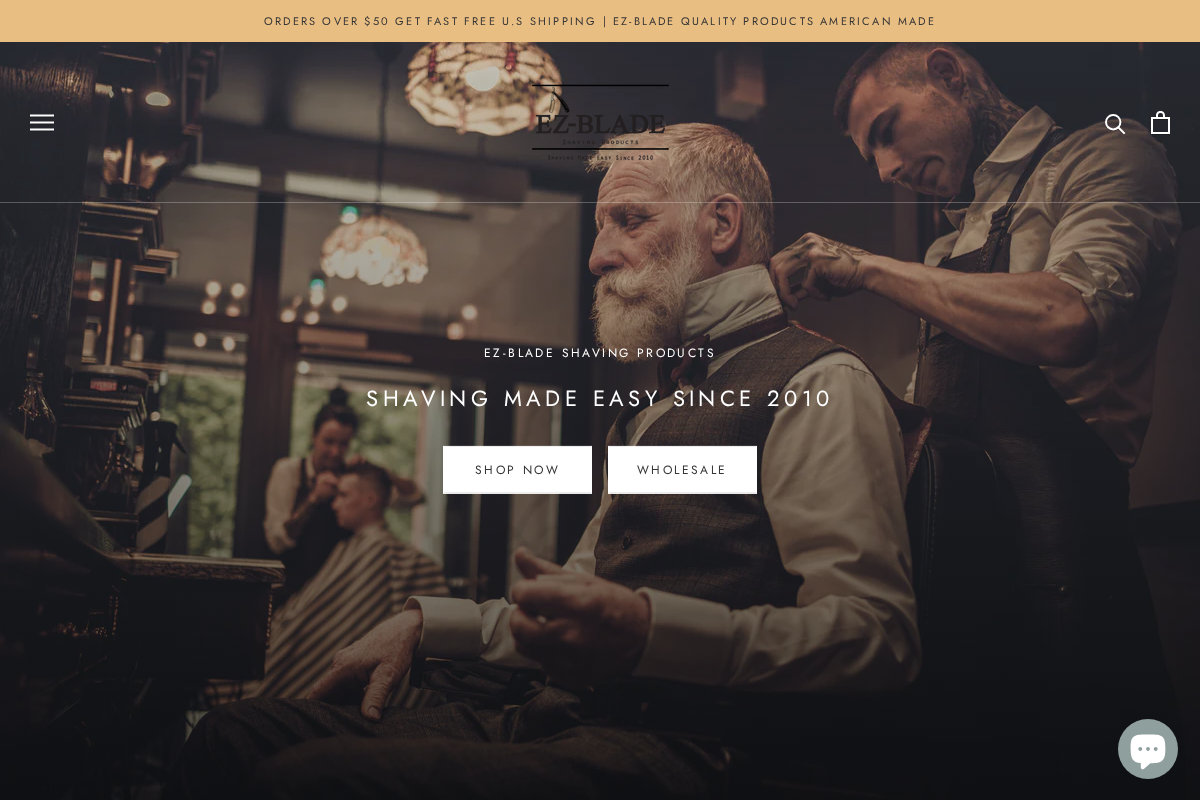 EZ BLADE Shaving Products homepage screenshot