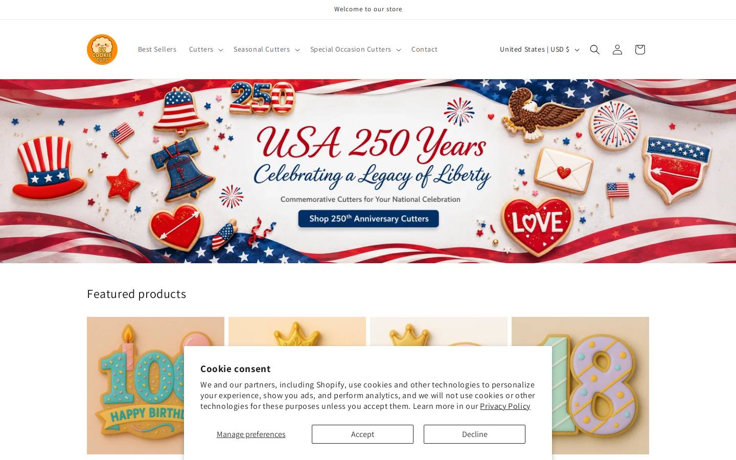 ezcookiecuts.com homepage screenshot