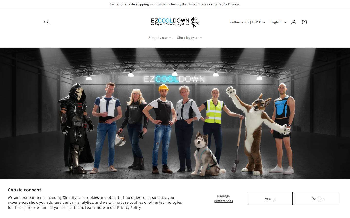 Ezcooldown homepage screenshot