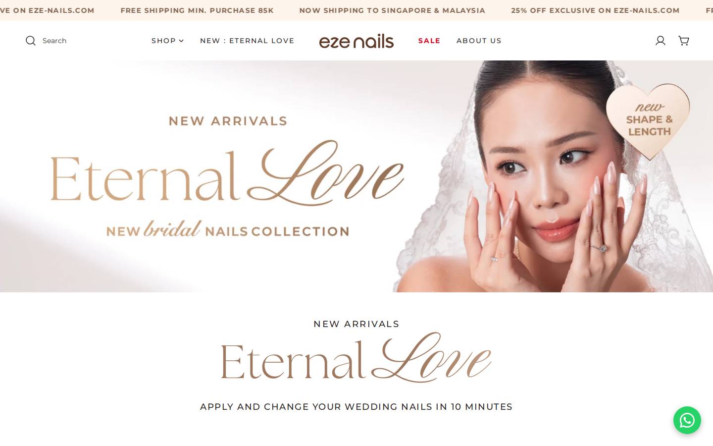 eze-nails.com homepage screenshot