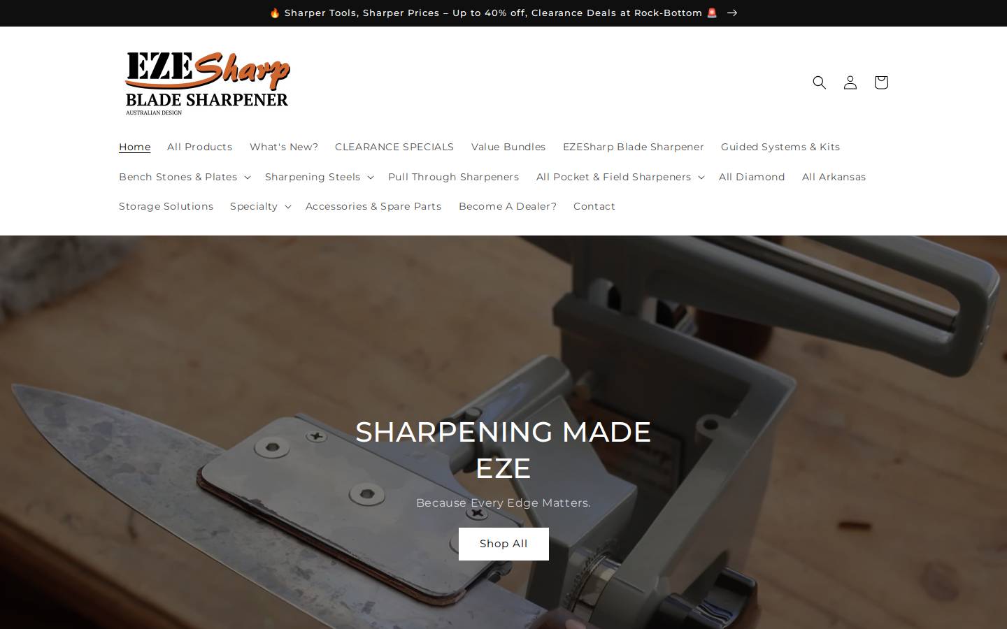 ezesharp.com.au homepage screenshot