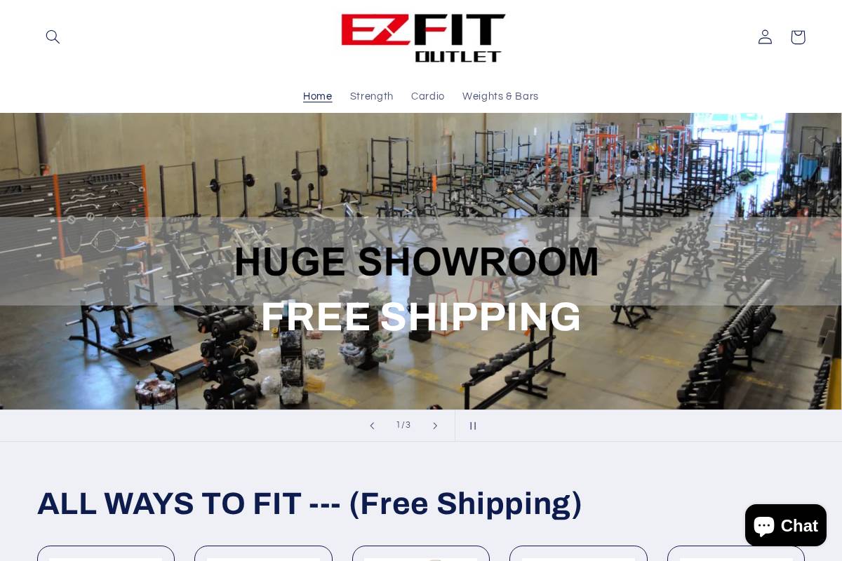 ezfitoutlet.com homepage screenshot