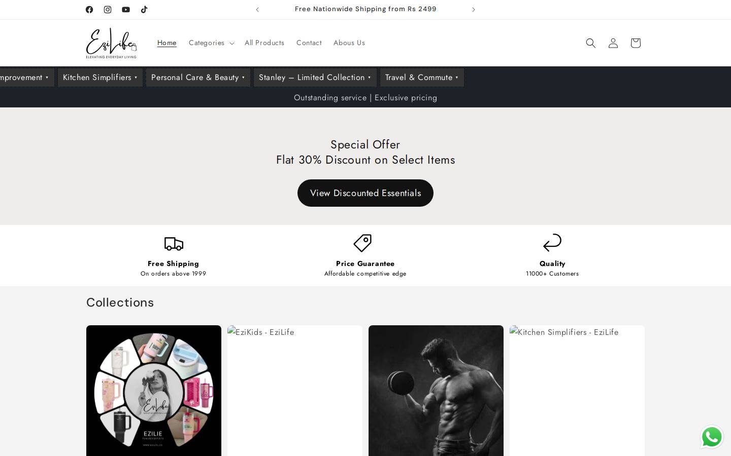 ezilife.co homepage screenshot