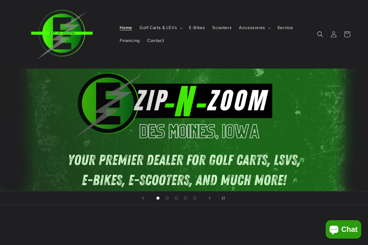 E Zip-N-Zoom homepage screenshot